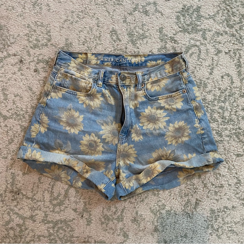 AE Sunflower baggy denim shorts